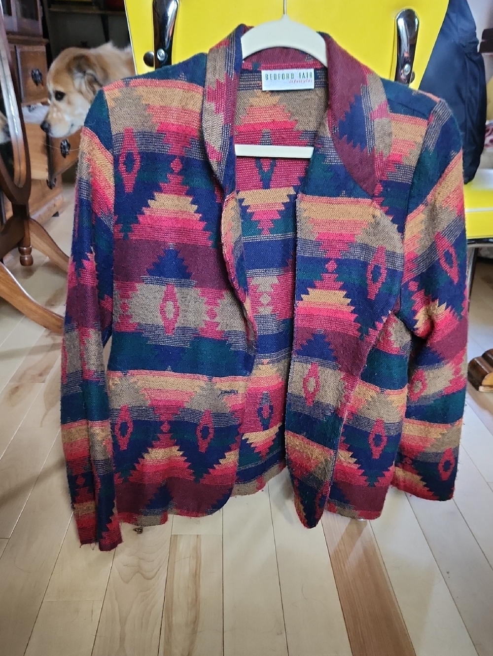 Multicolor Aztec Knit Cardigan Sweater